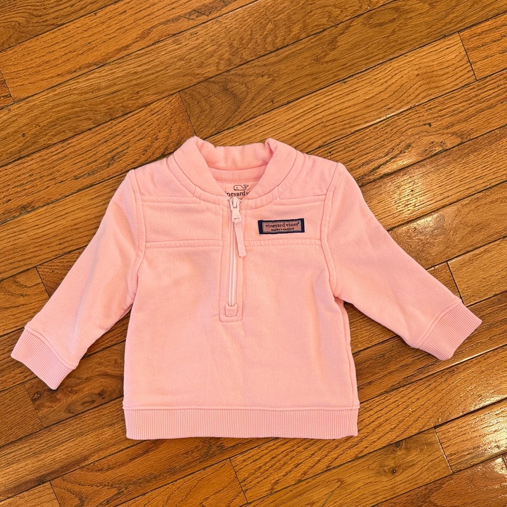 Vineyard Vines Light Pink Kids Quarter-Zip Sweatshirt
